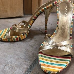 Multi color and gold Casadei heels